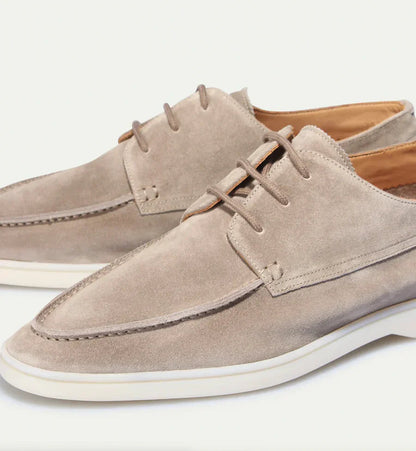 Wildleder-Loafers | Schnürschuhe | Wildlederschuhe | Anzugschuhe | Herren-Wildleder-Slipper-Hellbeige-38-Chaps Herrenmode