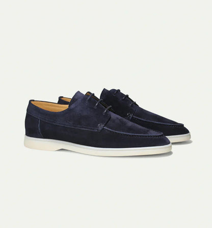 Wildleder-Loafers | Schnürschuhe | Wildlederschuhe | Anzugschuhe | Herren-Wildleder-Slipper-Marineblau-38-Chaps Herrenmode