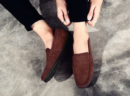 Wildleder-Slipper | Slip-On | Rutschfest | Mokassins | Herren-Slipper-Braun-7-Chaps Herrenmode