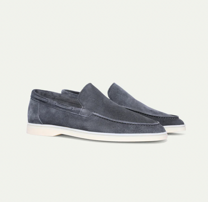 Wildleder-Slipper – zum Hineinschlüpfen – bequem – Lederslipper – Herrenschuhe-Dunkelgrau-38-Chaps Herrenmode