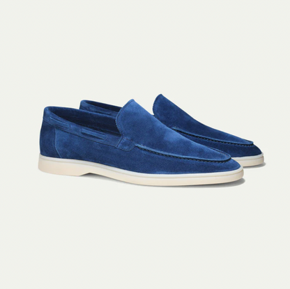 Wildleder-Slipper – zum Hineinschlüpfen – bequem – Lederslipper – Herrenschuhe-Marineblau-38-Chaps Herrenmode