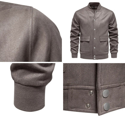 Wildlederjacke - Button-Up - Dünn - Freizeitjacke - Herrenjacke-Chaps Herrenmode