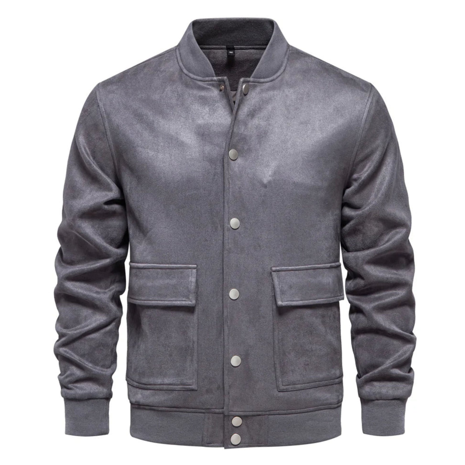 Wildlederjacke - Button-Up - Dünn - Freizeitjacke - Herrenjacke-Grau-S-Chaps Herrenmode