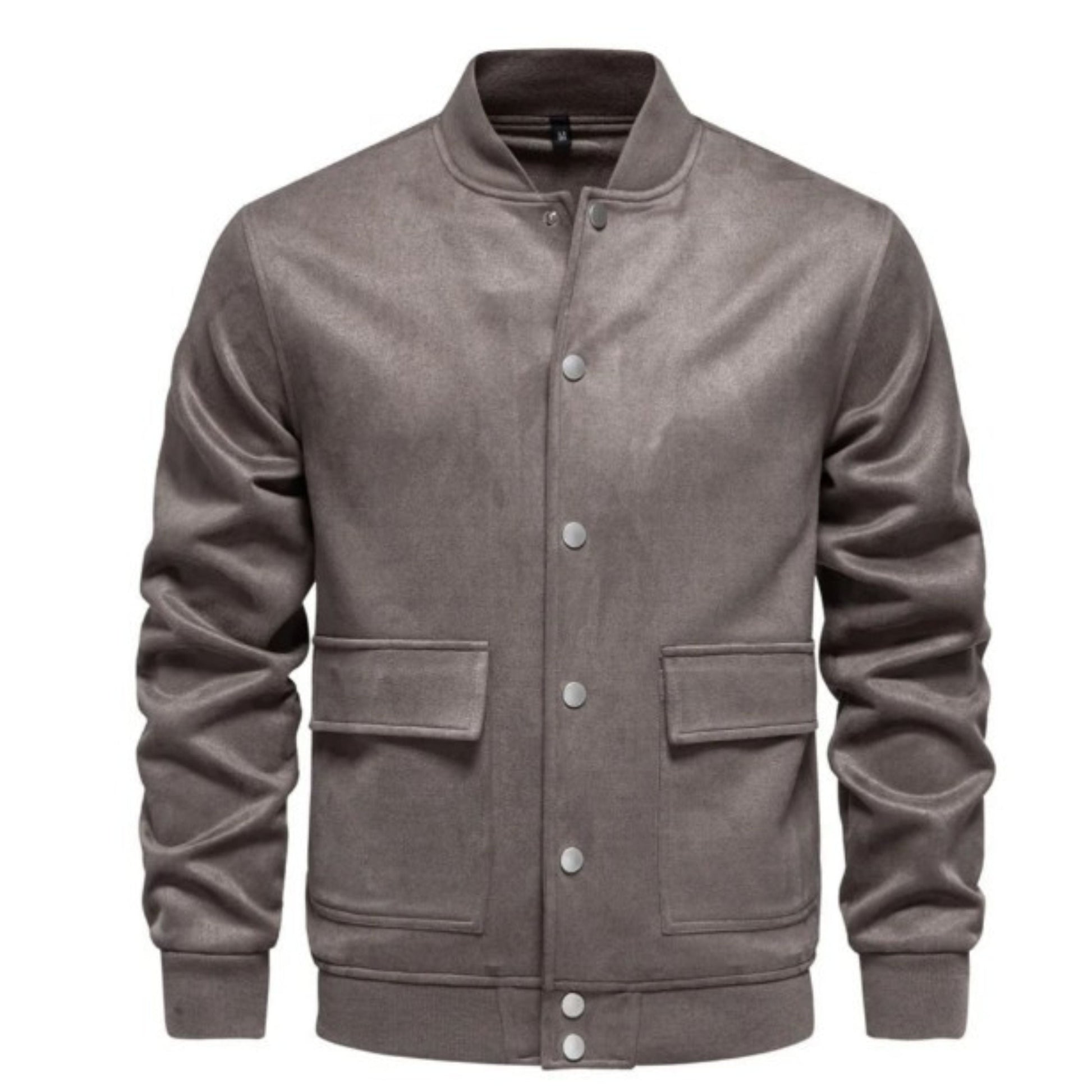 Wildlederjacke - Button-Up - Dünn - Freizeitjacke - Herrenjacke-Khaki-S-Chaps Herrenmode
