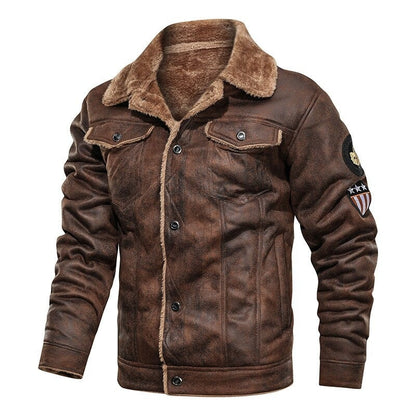 Wildlederjacke | Fleece gefüttert | Sherpa gefüttert | Biker Winterjacke | Herren Winterjacke-Chaps Herrenmode