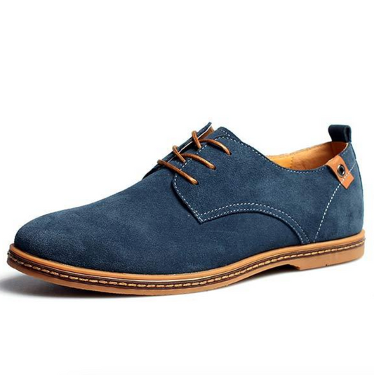 Wildlederschuhe - Stylische Herren Schnürschuhe zum Laufen aus Leder-Blau-38-Chaps Herrenmode