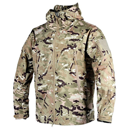 Windbreaker Jacke | Kapuze | Outdoor | Taktische Jacke | Herrenjacke-Beige-S-Chaps Herrenmode