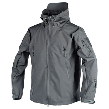 Windbreaker Jacke | Kapuze | Outdoor | Taktische Jacke | Herrenjacke-Grau-S-Chaps Herrenmode