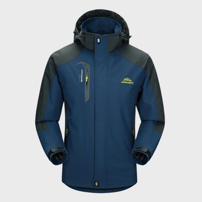 Windbreaker-Jacke | Wasserdicht | Mit Kapuze | Outdoor-Jacke | Herrenjacke-Marineblau-L-Chaps Herrenmode