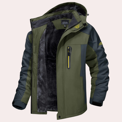 Windbreaker-Jacke – mit Kapuze – wasserdicht – Outdoor-Jacke – Herrenjacke-Groen-M-Chaps Herrenmode