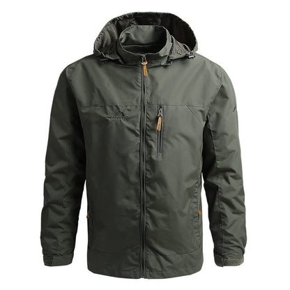 Windbreaker-Jacke – winddichte Outdoor-Softshelljacke mit Kapuze für Herren-Grün-S-Chaps Herrenmode