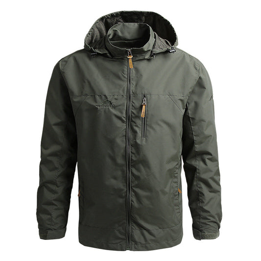 Windbreaker-Jacke – winddichte Outdoor-Softshelljacke mit Kapuze für Herren-Grün-S-Chaps Herrenmode