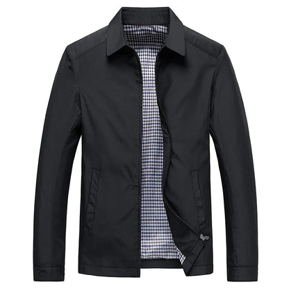 Winddichte Jacke - Leichte Wasserjacke mit Reißverschluss für Männer-Schwarz-XS-Chaps Herrenmode