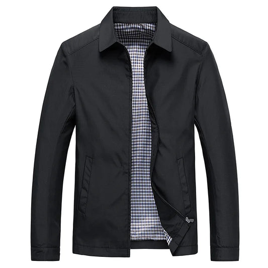 Winddichte Jacke - Leichte Wasserjacke mit Reißverschluss für Männer-Schwarz-XS-Chaps Herrenmode