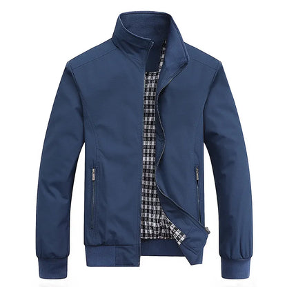 Winddichte Jacke | Reißverschluss | Hoher Kragen | Harrington-Jacke | Herrenjacke-Blau-XS-Chaps Herrenmode