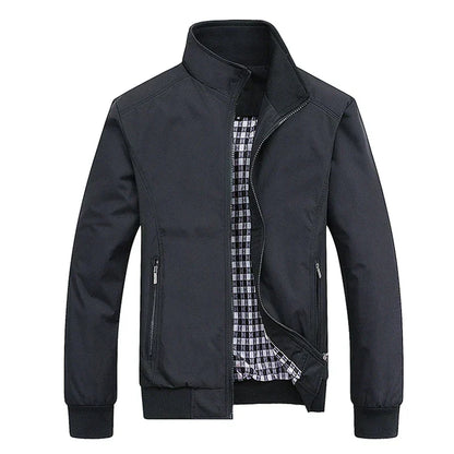 Winddichte Jacke | Reißverschluss | Hoher Kragen | Harrington-Jacke | Herrenjacke-Schwarz-XS-Chaps Herrenmode