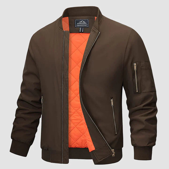 Winddichte Jacke | Reißverschluss | Leicht | Bomberjacke | Herrenjacke-Kaffee-S-Chaps Herrenmode