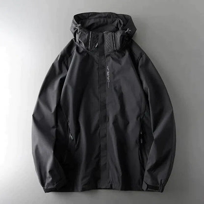 Winddichte Jacke - Wasserdicht - Kapuze - Herrenjacke - Outdoorjacke-Schwarz-M-Chaps Herrenmode