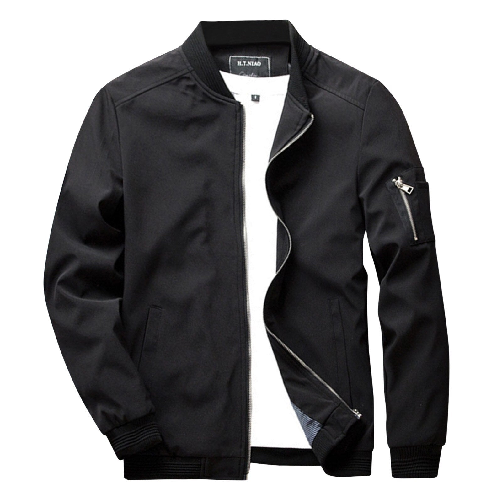 Winddichte Jacke – wasserdicht – Herbst – Bomberjacke – Herrenjacke-Schwarz-S-Chaps Herrenmode