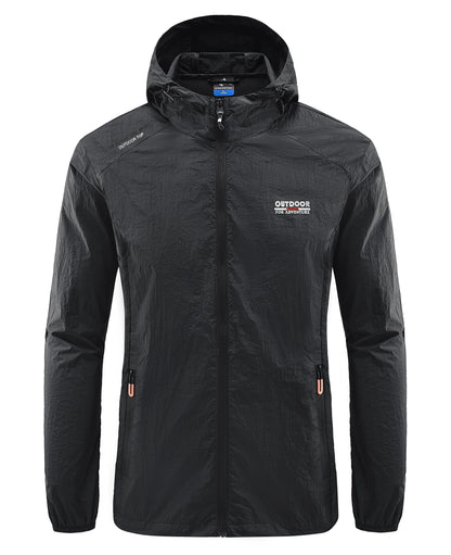 Windjacke | Mit Kapuze | Leicht | Wasserdichte Laufjacke | Herrenjacke-Schwarz-M-Chaps Herrenmode