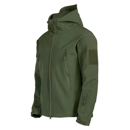 Windjacke | Mit Kapuze | Taktisch | Outdoor-Jacke | Wasserdichte Regenjacke für Männer-Grün-S-Chaps Herrenmode
