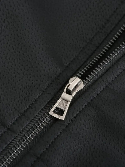 Winter-Lederjacke | Kunstleder | Kapuzenjacke | Steppfutterjacke | Herrenjacken-Chaps Herrenmode