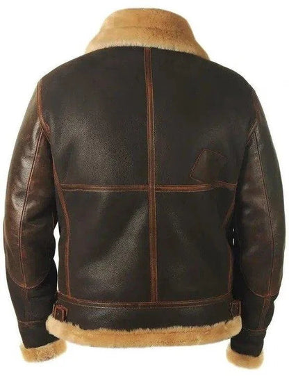 Winter Lederjacke - Pelzgefüttert - Zip-Up - Pilotenjacke - Herren Lederjacke-Chaps Herrenmode