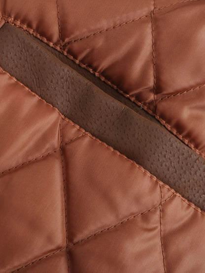 Winter-Lederjacke – winddichte PU-Lederjacke mit Kapuze und gestepptem Innenfutter für Herren-Chaps Herrenmode