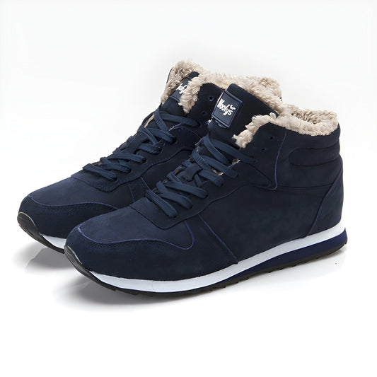 Winter Sneakers - Lace-Up - High Top - Winterschuhe - Herrenschuhe-Blau-35-Chaps Herrenmode