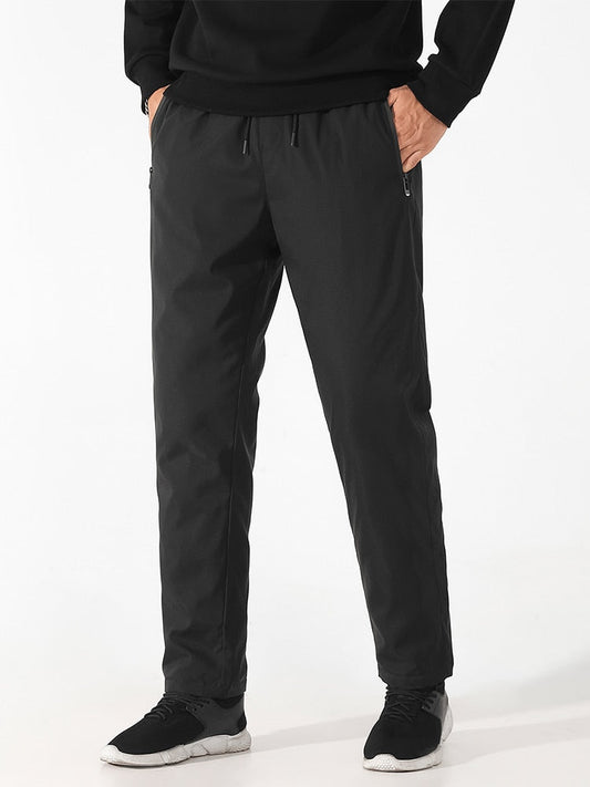 Winterhose – Kordelzug – Outdoor – Winddichte Hose – Herrenhose-Schwarz-M-Chaps Herrenmode