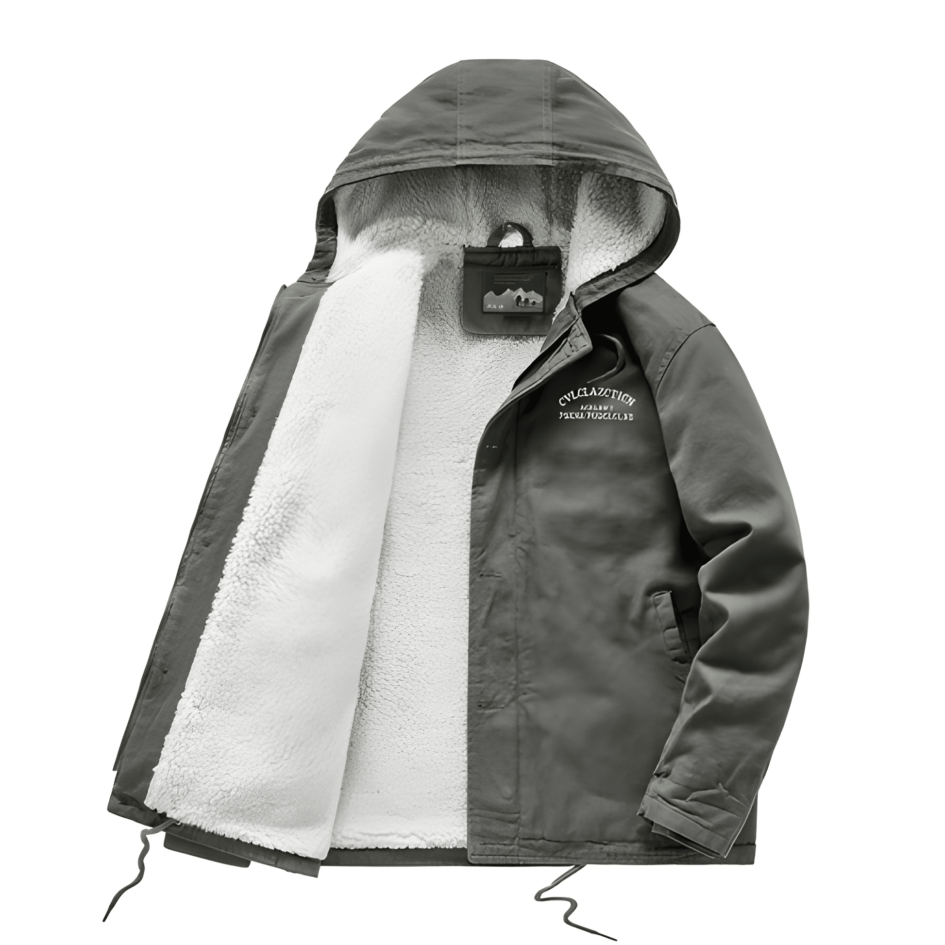 Winterjacke | Kapuze | Fleece gefüttert | Schneejacke | Herren Wintermantel-Grün-S-Chaps Herrenmode