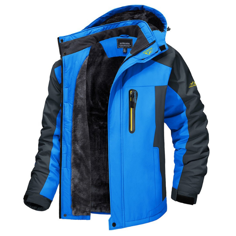 Winterjacke | Kapuze | Reißverschluss | Skijacke | Herrenjacke-Blau-M-Chaps Herrenmode