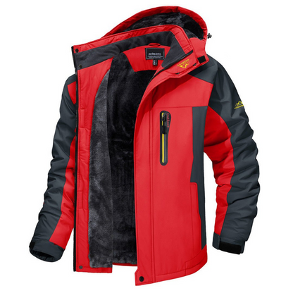 Winterjacke | Kapuze | Reißverschluss | Skijacke | Herrenjacke-Rot-M-Chaps Herrenmode