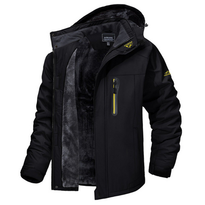 Winterjacke | Kapuze | Reißverschluss | Skijacke | Herrenjacke-Schwarz-M-Chaps Herrenmode