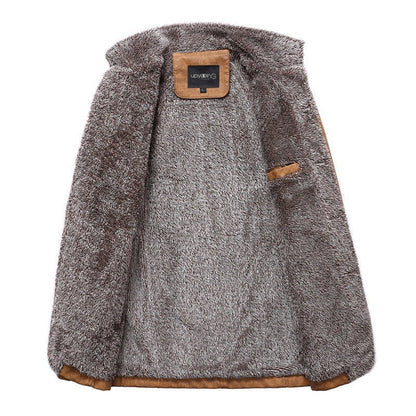 Winterjacke für Herren | Stehkragen | Warm | Jacke mit Sherpa | Slim Fit Wintermantel-Chaps Herrenmode