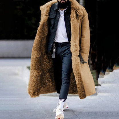 Wintermantel | Lang | Warm | Kunstpelzmantel | Herren Wintermantel-Khaki-M-Chaps Herrenmode
