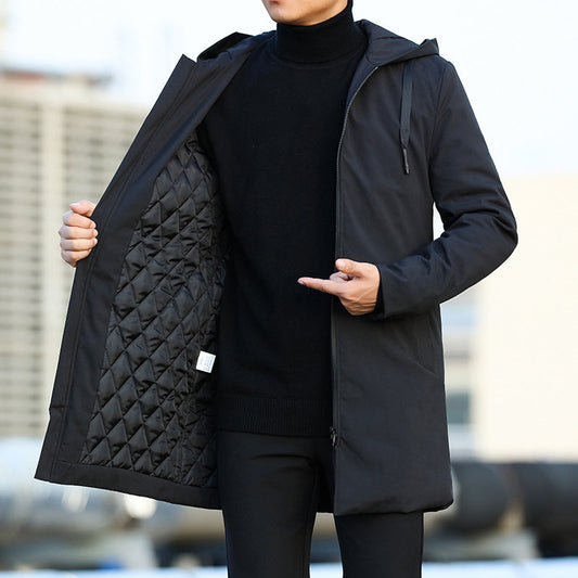 Winterparka – Gefütterte, Wasserdichte Winterjacke Mit Kapuze Für Herren-Schwarz-M-Chaps Herrenmode