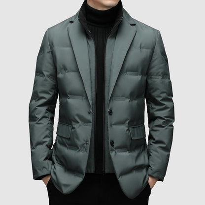 Winterparka-Gefütterte Winterjacke mit Reißverschluss für Herren-Manhattan Grau-M-Chaps Herrenmode