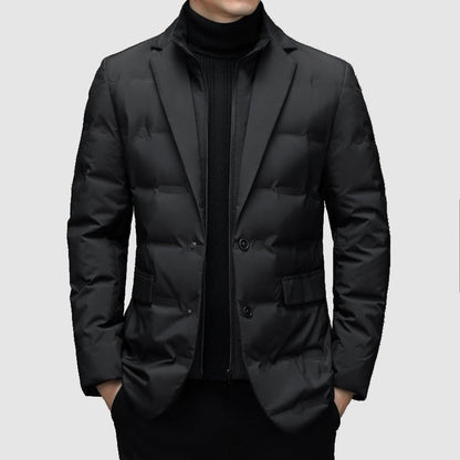 Winterparka-Gefütterte Winterjacke mit Reißverschluss für Herren-Schwarz-M-Chaps Herrenmode