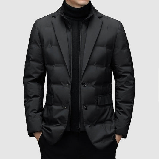 Winterparka-Gefütterte Winterjacke mit Reißverschluss für Herren-Schwarz-M-Chaps Herrenmode