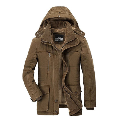 Winterparka | Kapuze | Fleece gefüttert | Schneejacke | Winterjacken für Männer-Bruin-M-Chaps Herrenmode
