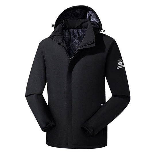 Winterparka | Mit Kapuze | Mit Fleece gefüttert | Schneejacke | Wintermäntel und -jacken für Herren-Schwarz-XS-Chaps Herrenmode