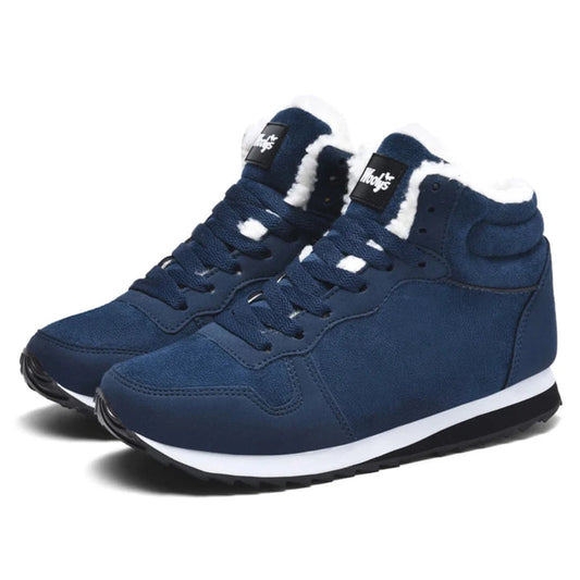 Winterschuhe – mit Fell gefüttert – rutschfest – Schnürschuhe – Winterschuhe für Herren-Blau-36-Chaps Herrenmode