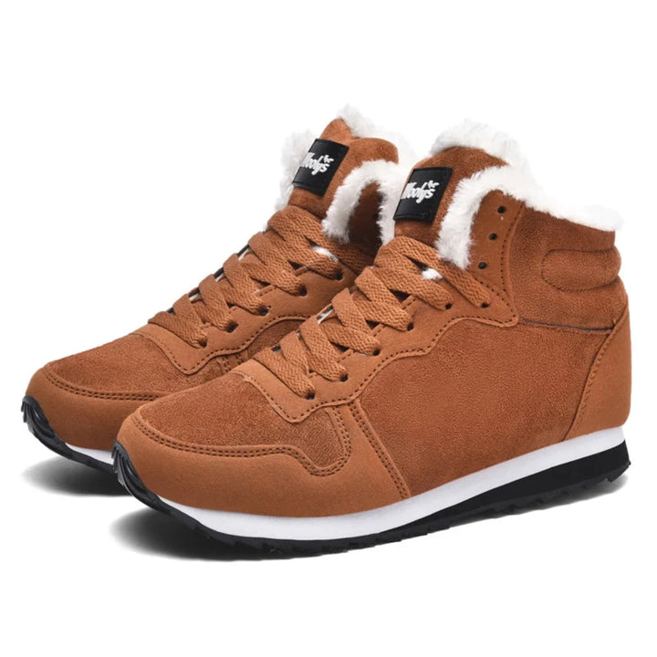 Winterschuhe – mit Fell gefüttert – rutschfest – Schnürschuhe – Winterschuhe für Herren-Braun-36-Chaps Herrenmode