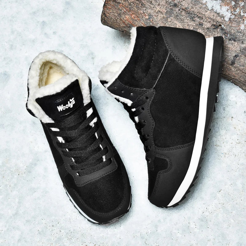 Winterschuhe – mit Fell gefüttert – rutschfest – Schnürschuhe – Winterschuhe für Herren-Chaps Herrenmode