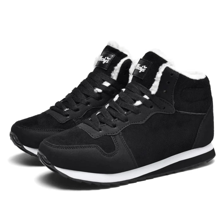 Winterschuhe – mit Fell gefüttert – rutschfest – Schnürschuhe – Winterschuhe für Herren-Schwarz-36-Chaps Herrenmode