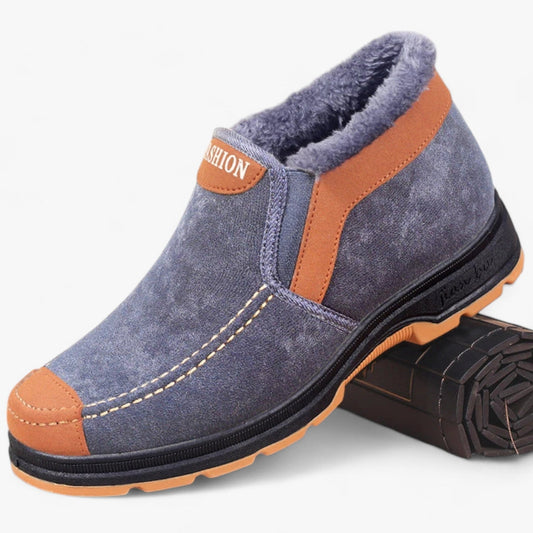Winterschuhe | mit Fleece gefüttert | rutschfest | Slip-On-Schuhe | Herrenschuhe-Grau-39-Chaps Herrenmode