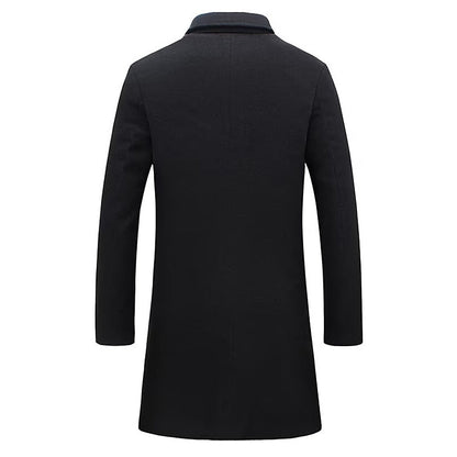 Woll-Trenchcoat – Einreihiger Winter-Trenchcoat für Herren-Chaps Herrenmode