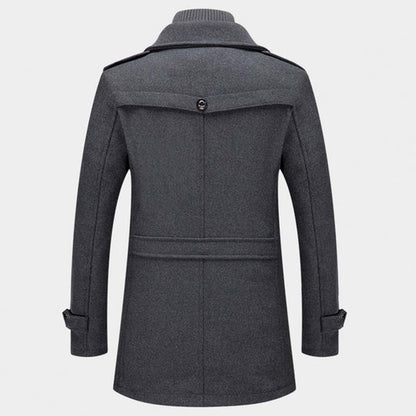 Wollmantel – einreihige Winterjacke für Herren mit Stehkragen-Chaps Herrenmode
