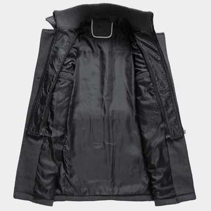 Wollmantel – einreihige Winterjacke für Herren mit Stehkragen-Chaps Herrenmode